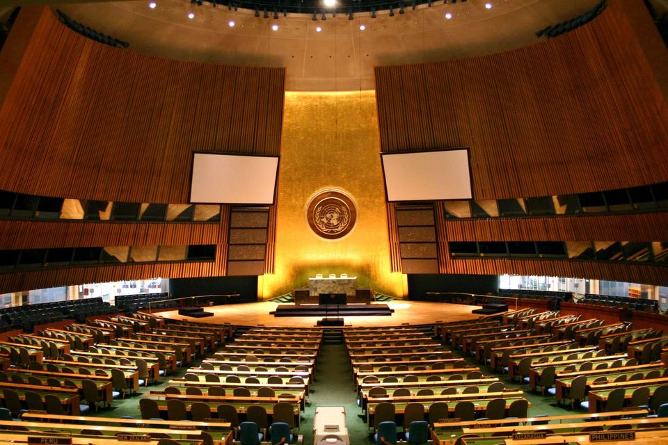 The United Nations General Assembly hall
