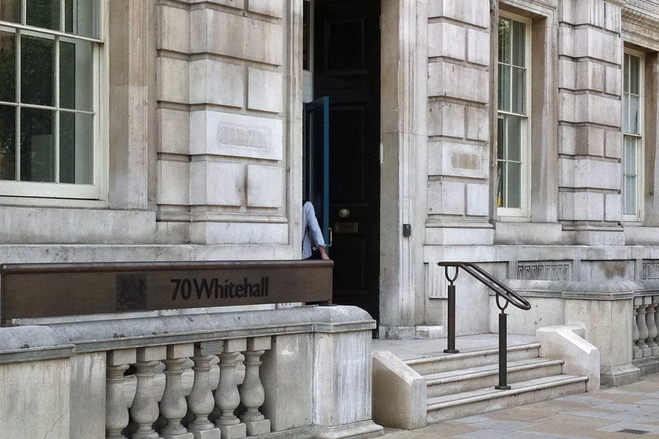 The entrance to 70 Whitehall, the Cabinet Office